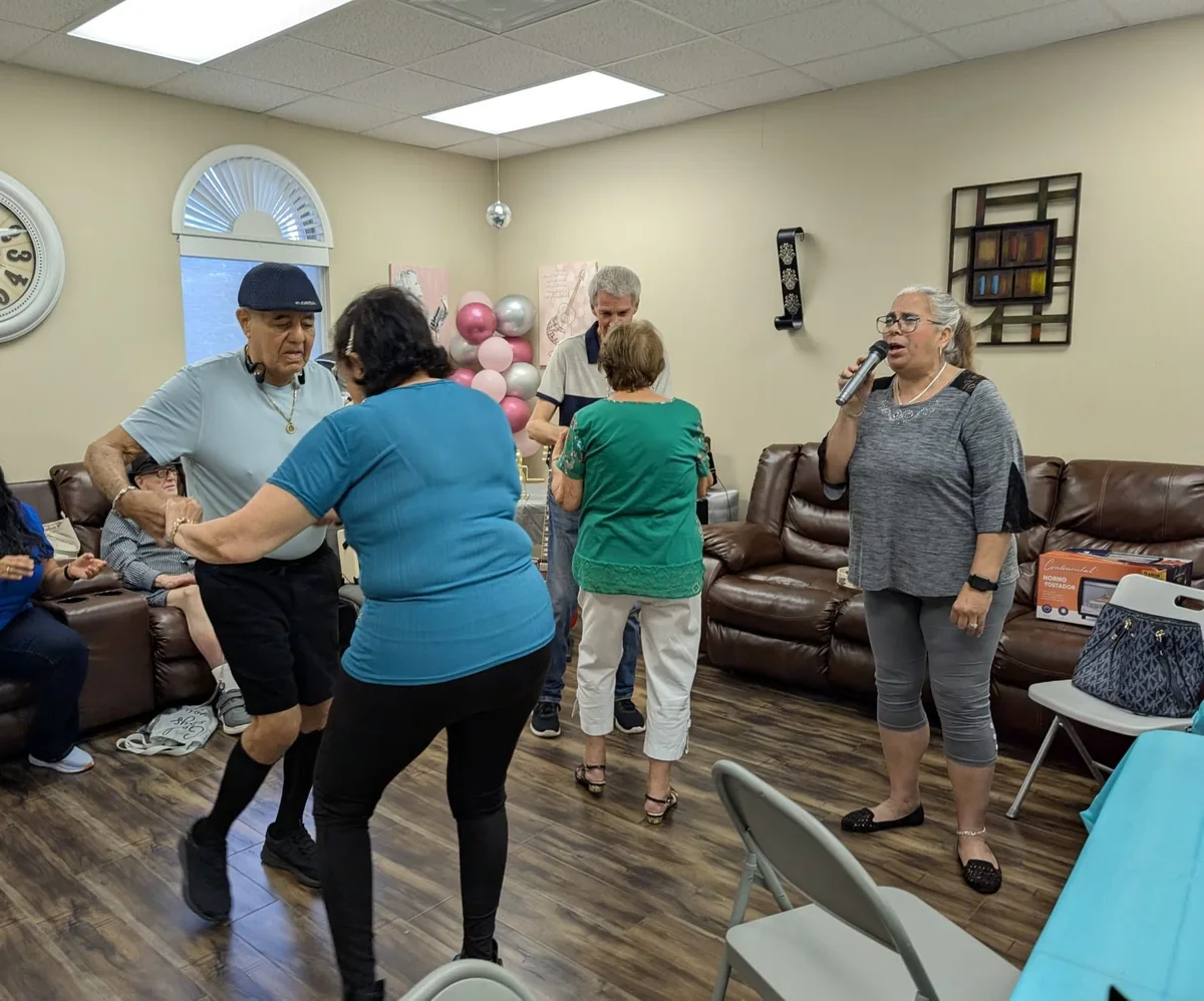 A group activity with members moving and spending time together
